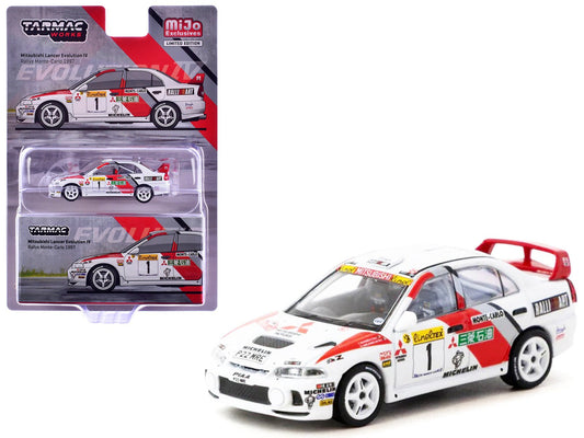 Mitsubishi Lancer Evolution IV 1 Tommi Makinen - Seppo Harjanne 3rd Place "Monte Carlo Rally" (1997) "Global64" Series 1/64 Diecast Model by Tarmac Works free shipping USA - Rapid Vehicles