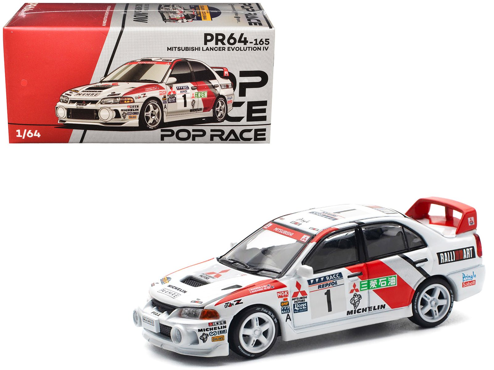 Mitsubishi Lancer Evolution IV RHD (Right Hand Drive) 1 Tommi Makinen - Seppo Harjanne Winner "Rally de Catalunya" (1997) 1/64 Diecast Model Car by Pop Race free shipping USA - Rapid Vehicles