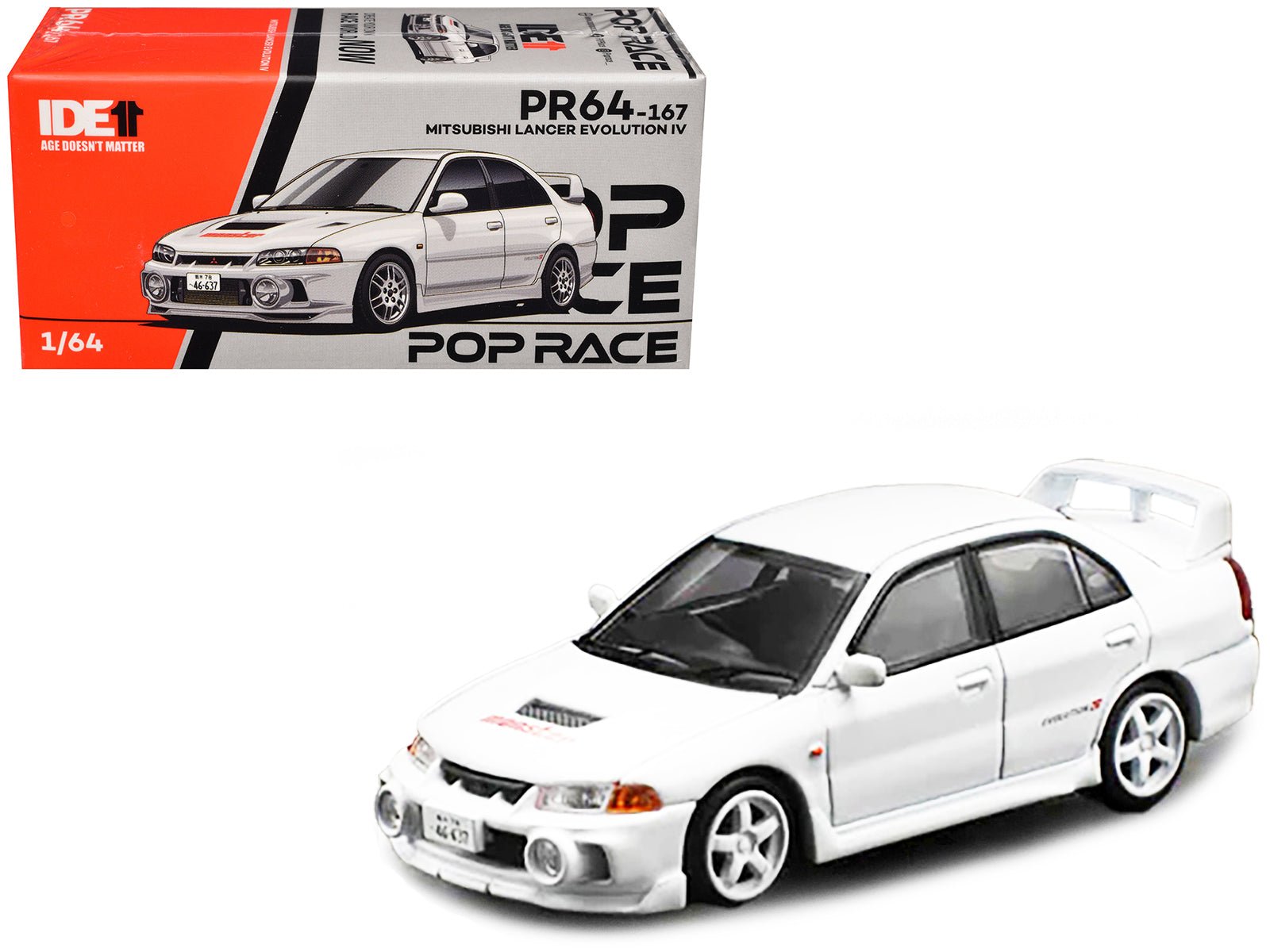 Mitsubishi Lancer Evolution IV RHD (Right Hand Drive) White "Indonesia Diecast Expo 2024 Exclusive" 1/64 Diecast Model Car by Pop Race free shipping USA - Rapid Vehicles