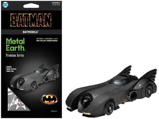 Model Kit 1989 Batmobile Black "Batman" (1989) Movie (Challenging Difficulty) Steel Model by Metal Earth free shipping USA - Rapid Vehicles