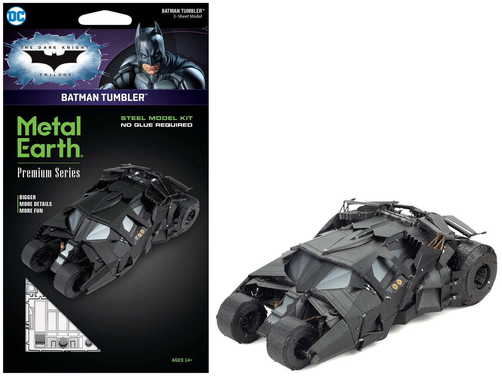 Model Kit Batman Tumbler "The Dark Knight Trilogy" (2005 - 2012) Movies (Challenging Difficulty) Steel Model by Metal Earth free shipping USA - Rapid Vehicles