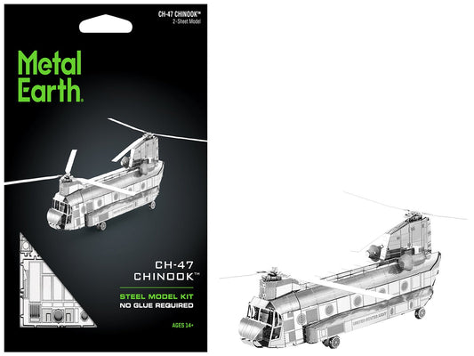 Model Kit Boeing CH - 47 Chinook Transport Helicopter (Moderate Difficulty) Steel Model by Metal Earth free shipping USA - Rapid Vehicles