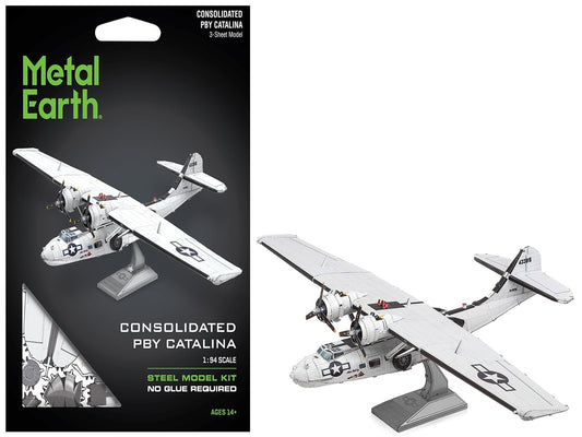 Model Kit Consolidated PBY Catalina Amphibious Aircraft "Miss Pick Up" United States Army Air Forces (Moderate Difficulty) Steel Model by Metal Earth free shipping USA - Rapid Vehicles