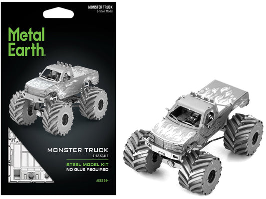 Model Kit Monster Truck with Flame Graphics (Moderate Difficulty) Steel Model by Metal Earth free shipping USA - Rapid Vehicles
