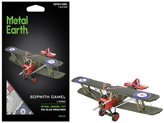 Model Kit Sopwith Camel Aircraft "World War I" British Royal Flying Corps (Moderate Difficulty) Steel Model by Metal Earth free shipping USA - Rapid Vehicles