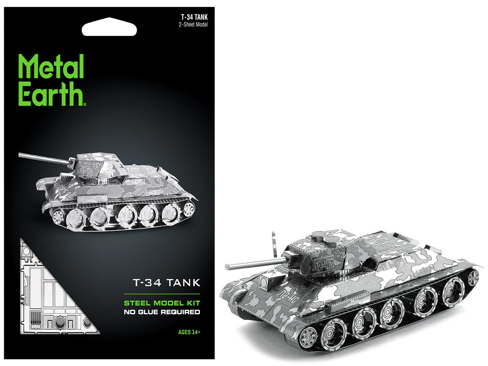 Model Kit Soviet T - 34 Tank (Moderate Difficulty) Steel Model by Metal Earth free shipping USA - Rapid Vehicles