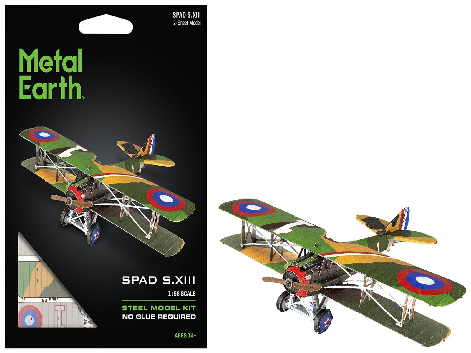 Model Kit SPAD S.XIII Fighter Aircraft "World War I" French Air Force (Moderate Difficulty) Steel Model by Metal Earth free shipping USA - Rapid Vehicles