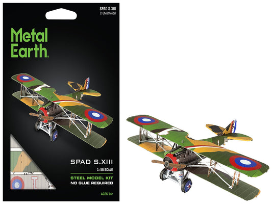 Model Kit SPAD S.XIII Fighter Aircraft "World War I" French Air Force (Moderate Difficulty) Steel Model by Metal Earth free shipping USA - Rapid Vehicles