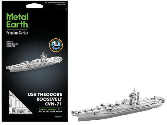 Model Kit USS Theodore Roosevelt CVN - 71 Aircraft Carrier (Expert Difficulty) Steel Model by Metal Earth free shipping USA - Rapid Vehicles