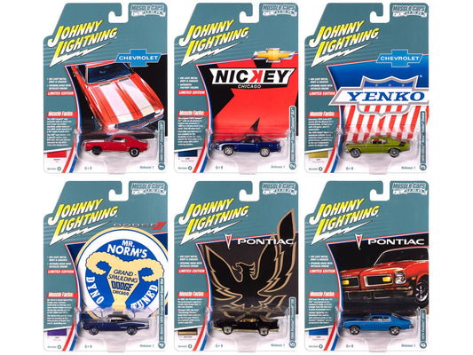 "Muscle Cars USA" 2025 Release 1 Set B of 6 pieces 1/64 Diecast Model Cars by Johnny Lightning free shipping USA - Rapid Vehicles