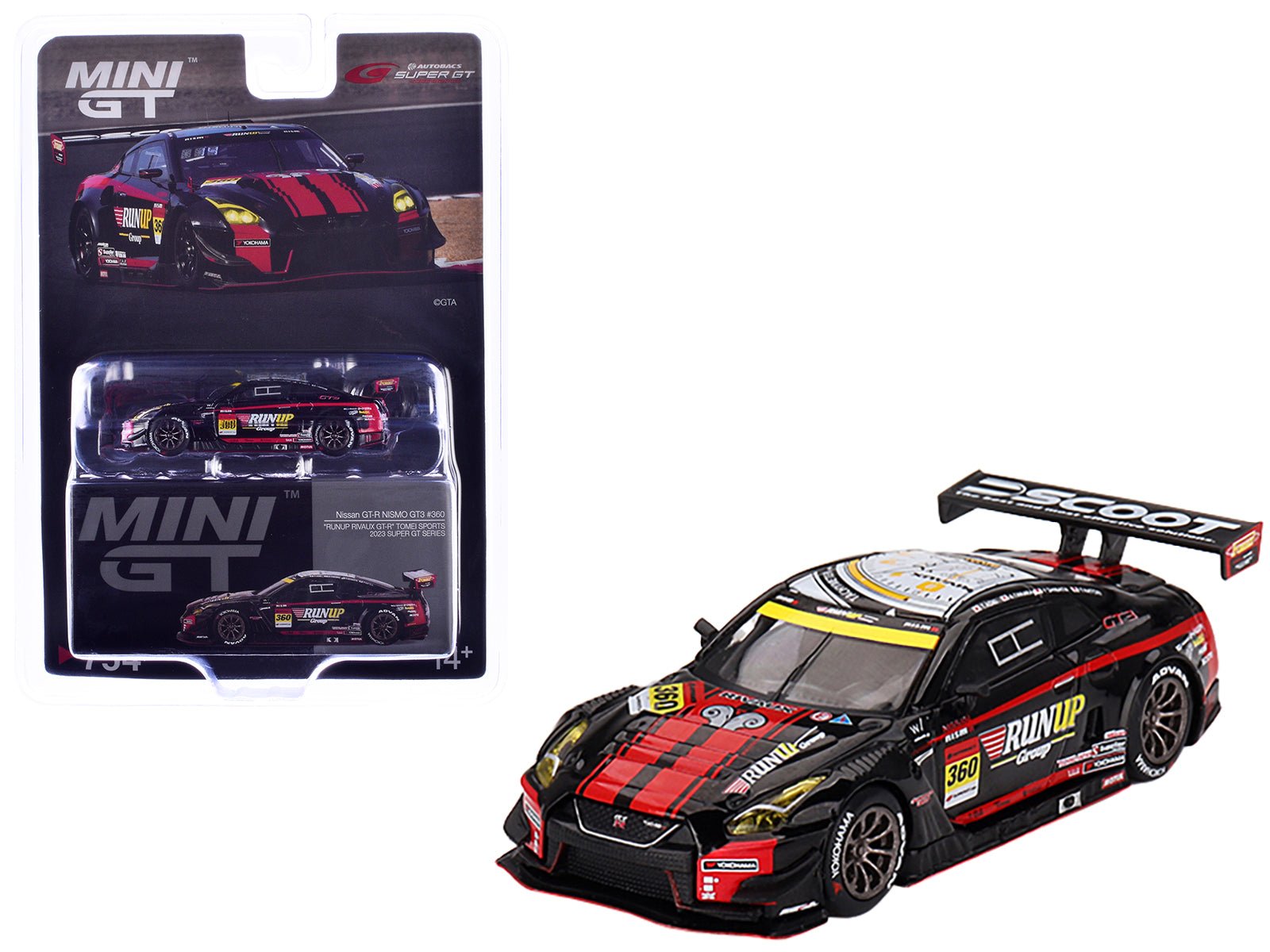 Nissan GT - R NISMO GT3 360 Takayuki Aoki - Atsushi Tanaka - Takuya Otaki - Yusaku Shibata "Tomei Sports" "Super GT Series" (2023) Limited Edition 1/64 Diecast Model Car by Mini GT free shipping USA - Rapid Vehicles