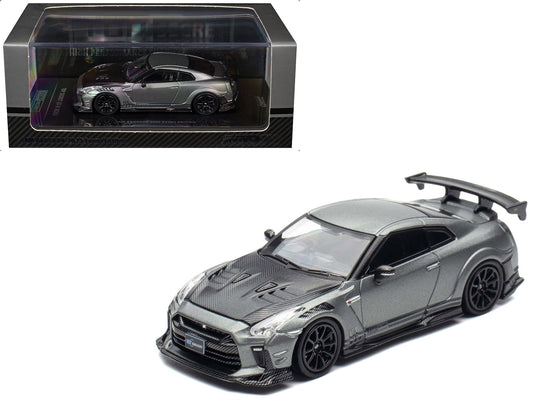 Nissan GT - R (R35) "Top Secret" RHD (Right Hand Drive) Gray Metallic with Carbon Hood "IAM Bangkok 2025 Event Edition" 1/64 Diecast Model Car by Inno Models free shipping USA - Rapid Vehicles