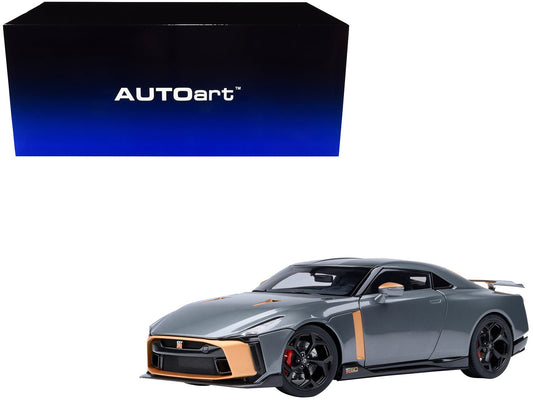 Nissan GT - R50 By ItalDesign "Goodwood Version" Liquid Kinetic Gray Metallic with Gold Accents 1/18 Model Car by Autoart free shipping USA - Rapid Vehicles