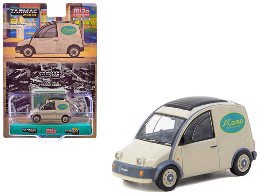 Nissan S - Cargo Van RHD (Right Hand Drive) "Presentation" Beige with Tarmac Cards "Global64" Series 1/64 Diecast Model Car by Tarmac Works free shipping USA - Rapid Vehicles