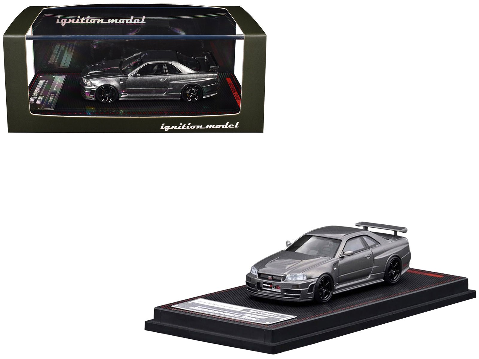 Nissan Skyline GT - R (BNR34) Nismo CRS RHD (Right Hand Drive) Gray Metallic 1/64 Diecast Model Car by Ignition Model free shipping USA - Rapid Vehicles