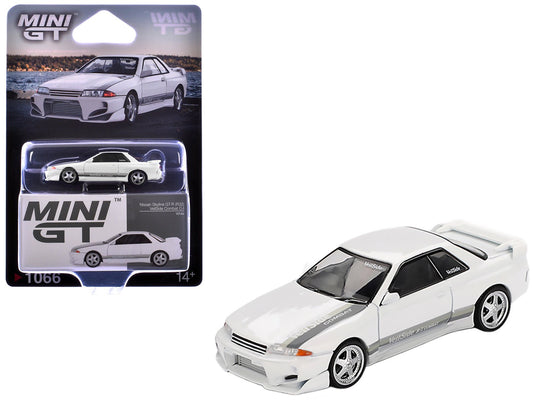 Nissan Skyline GT-R (R32) RHD (Right Hand Drive) "Veilside Combat C-I" White with Gray Stripes Limited Edition 1/64 Diecast Model Car by Mini GT free shipping USA - Rapid Vehicles