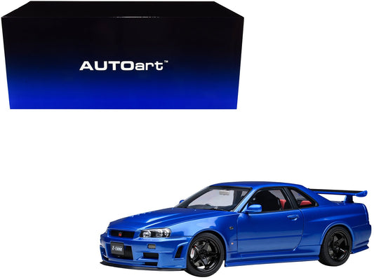 Nissan Skyline GT - R R34 Nismo Z - TUNE RHD (Right Hand Drive) Bayside Blue 1/18 Model Car by Autoart free shipping USA - Rapid Vehicles