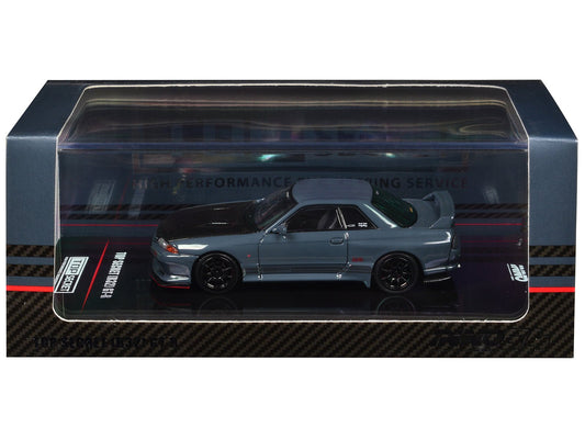 Nissan Skyline "Top Secret" GT - R (R32) RHD (Right Hand Drive) Stealth Gray with Carbon Hood 1/64 Diecast Model Car by Inno Models free shipping USA - Rapid Vehicles