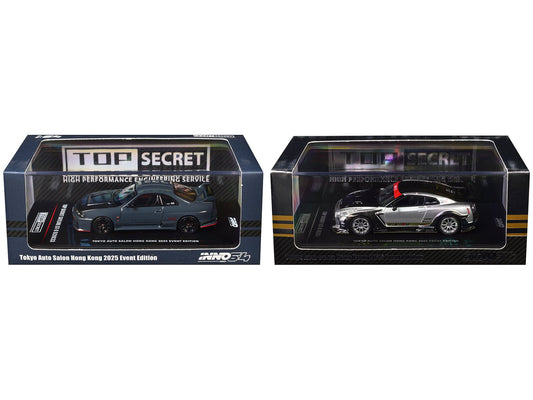 Nissan Top Secret "Tokyo Auto Salon Hong Kong 2025 Event Edition" Set of 2 Pieces 1/64 Diecast Model Car by Inno Models free shipping USA - Rapid Vehicles