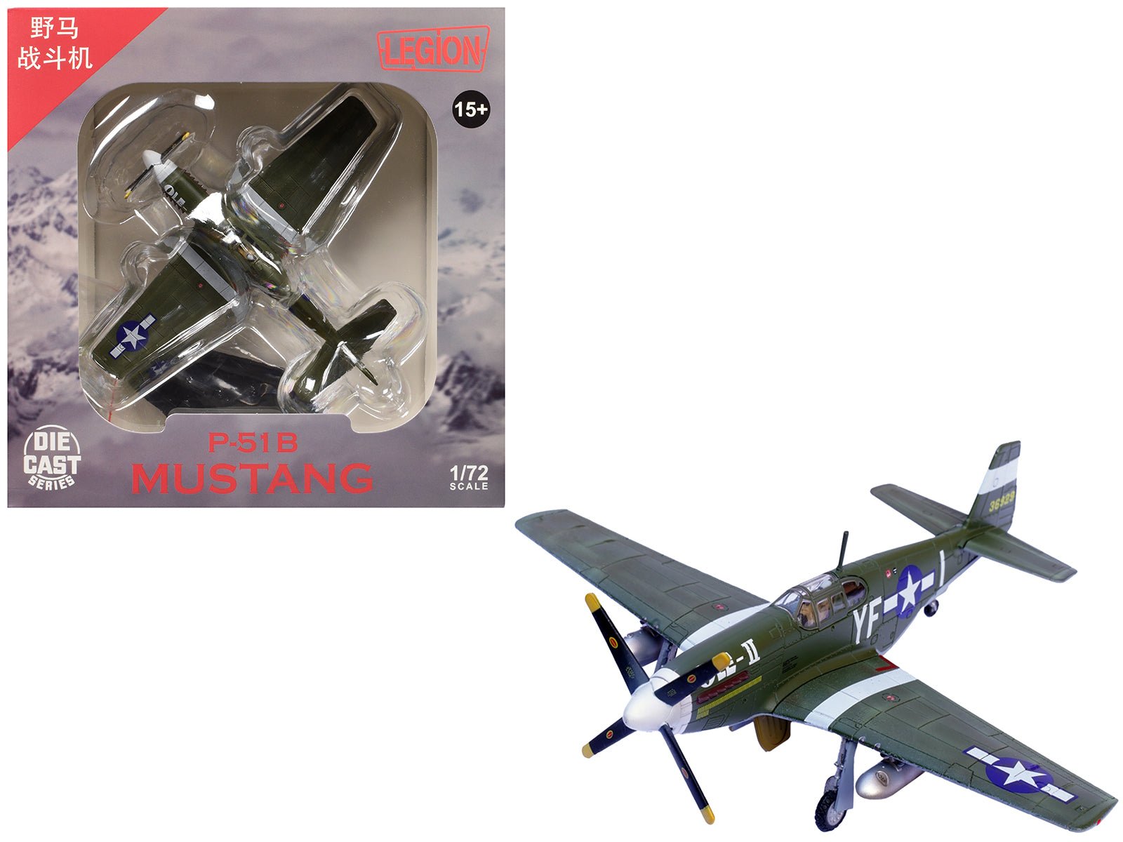 North American P - 51B Mustang Aircraft "Ole - II 358th Fighter Squadron 355th Fighter Group Steeple Morden Strafers" (1944) United States Army Air Forces 1/72 Diecast Model Airplane by Legion free shipping USA - Rapid Vehicles