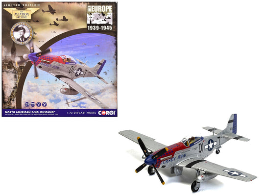 North American P - 51D Mustang Aircraft "Jersey Jerk 361st Fighter Squadron Martlesham Heath" United States Army Air Forces "The Aviation Archive" Series 1/72 Diecast Model by Corgi free shipping USA - Rapid Vehicles
