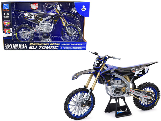 Yamaha YZ450F Motorcycle #3 Eli Tomac "Championship Edition" Yamaha Factory Racing 1/6 Diecast Model by New Ray - Use code SHOPAPP15 to get 15 percent off