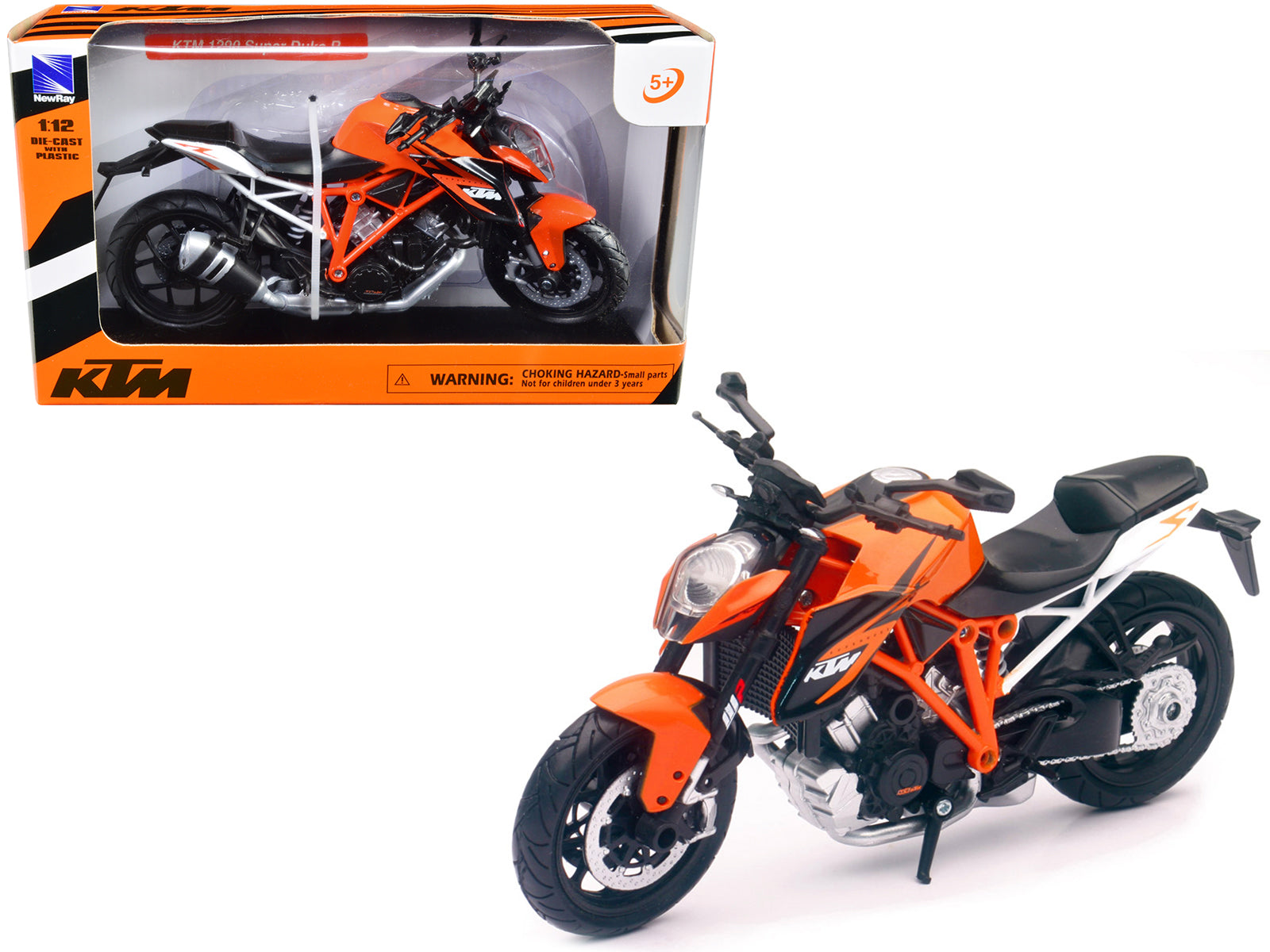 KTM 1290 Super Duke R Motorcycle Orange 1/12 Diecast Model by New Ray free shipping USA