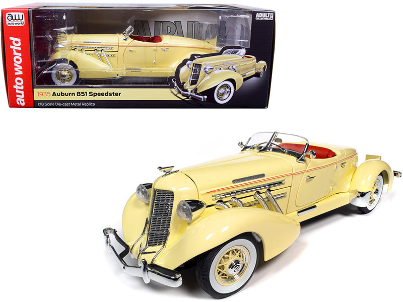 1935 Auburn 851 Speedster Cream with Red Interior 1/18 Diecast - Premium  from Rapidvehicles - Just $161.09! Shop now at Rapidvehicles