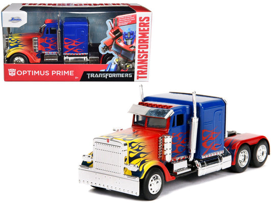 Optimus Prime Truck with Robot on Chassis from "Transformers" Movie "Hollywood Rides" Series 1/32 Diecast Model by Jada free shipping USA - Rapid Vehicles
