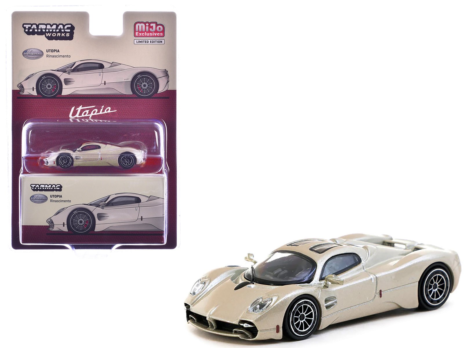 Pagani Utopia Rinascimento Silver Metallic "Global64" Series 1/64 Diecast Model by Tarmac Works free shipping USA - Rapid Vehicles