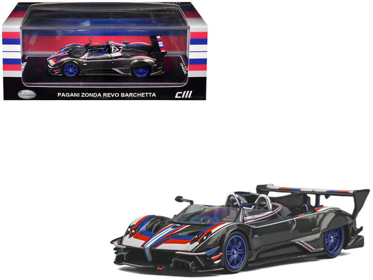Pagani Zonda Revo Barchetta Carbon with Red White and Blue Stripes 1/64 Diecast Model Car by CM Model free shipping USA - Rapid Vehicles