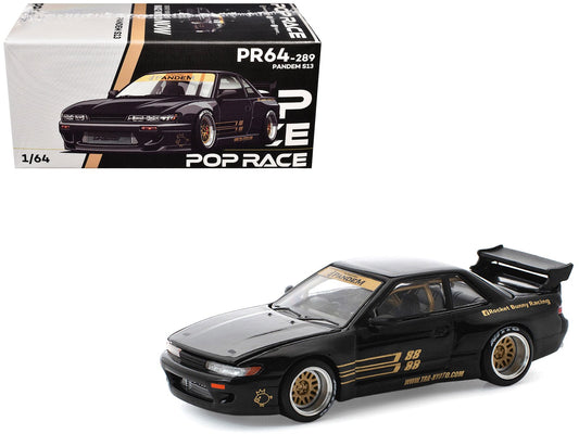 Pandem S13 RHD (Right Hand Drive) Black with Gold Accents 1/64 Diecast Model Car by Pop Race free shipping USA - Rapid Vehicles