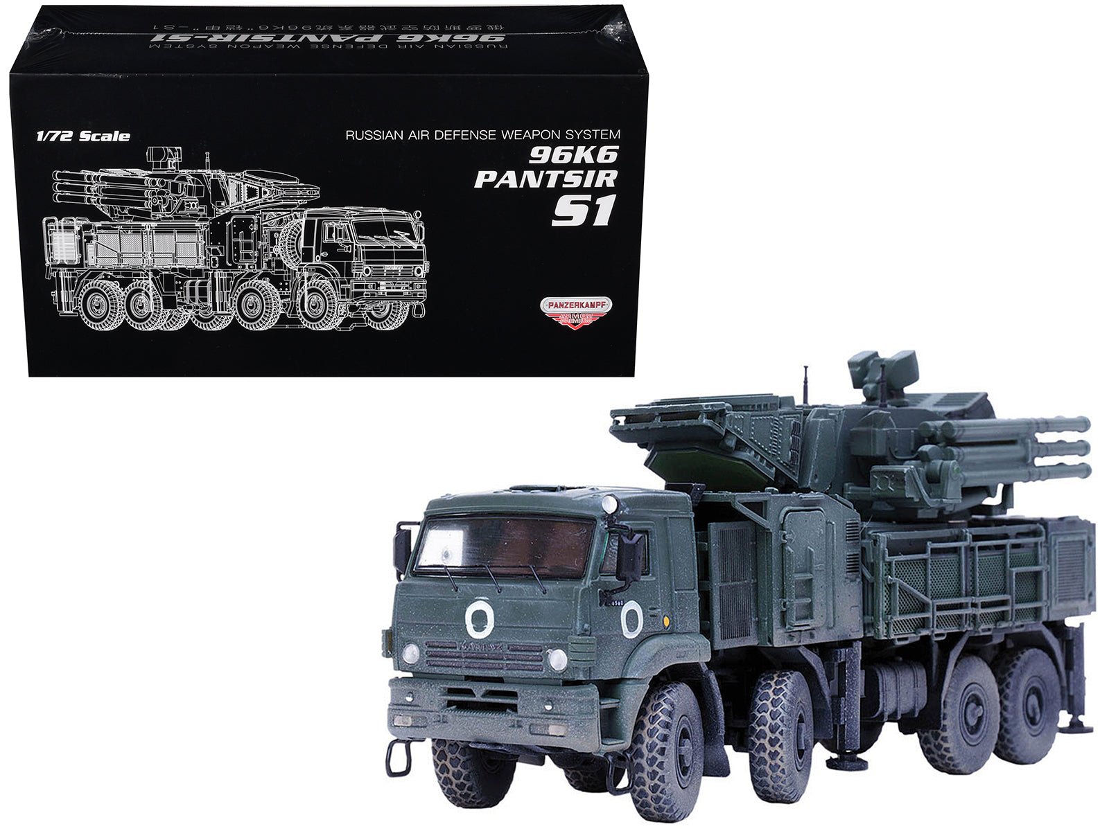 Pantsir S1 96K6 Self - Propelled Air Defense Weapon System "Ukraine War" Russian Army "Armor Premium" Series 1/72 Diecast Model by Panzerkampf free shipping USA - Rapid Vehicles