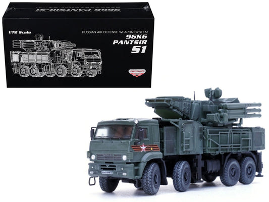 Pantsir S1 96K6 Self - Propelled Air Defense Weapon System "Victory Day Parade" Russian Army "Armor Premium" Series 1/72 Diecast Model by Panzerkampf free shipping USA - Rapid Vehicles