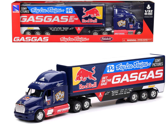 Peterbilt 387 Truck Dark Blue "Red Bull - Troy Lee Designs - GASGAS" 1/32 Diecast Model by New Ray free shipping USA - Rapid Vehicles