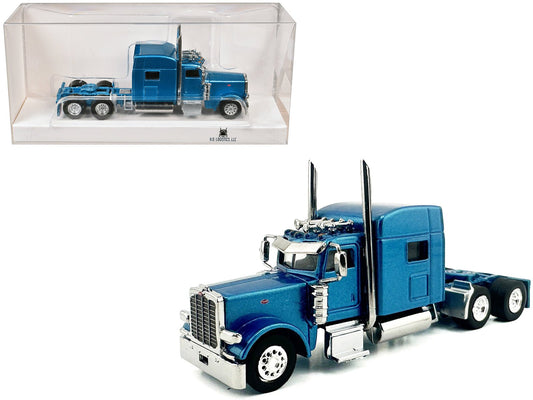 Peterbilt 389 Truck Tractor with Sleeper Cab Blue Metallic 1/87 (HO) Scale Plastic Model Car by HO Logistics free shipping USA - Rapid Vehicles