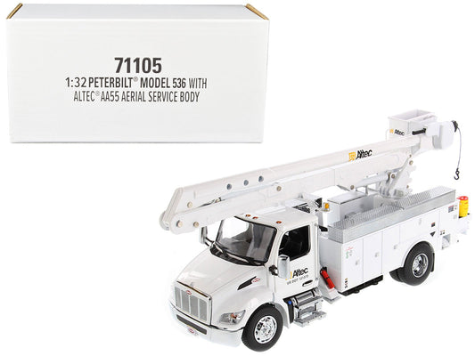 Peterbilt 536 Truck with Altec AA55 Aerial Service Body White "Transport Series" 1/32 Diecast Model by Diecast Masters free shipping USA - Rapid Vehicles