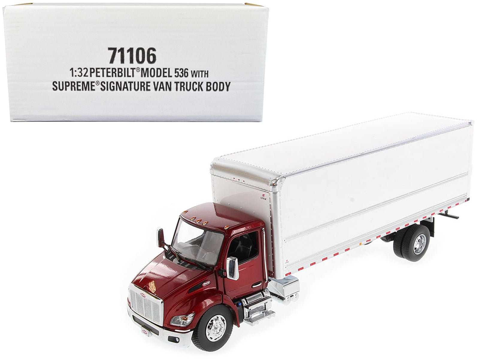 Peterbilt 536 Truck with Supreme Signature Van Body Red Metallic "Transport Series" 1/32 Diecast Model by Diecast Masters free shipping USA - Rapid Vehicles