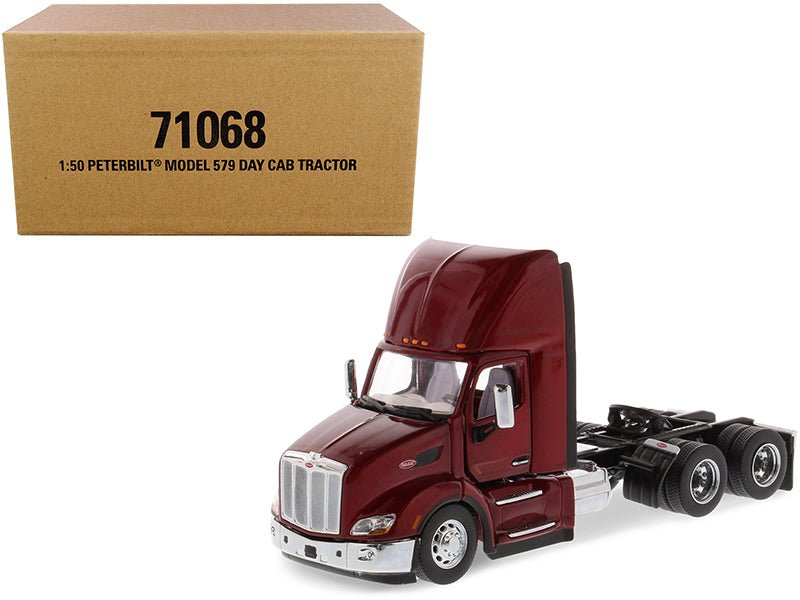 Peterbilt 579 Day Cab Truck Tractor Legendary Red "Transport Series" 1/50 Diecast Model by Diecast Masters free shipping USA - Rapid Vehicles