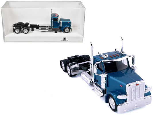 Peterbilt 589 2 - Axel Day Cab Blue Metallic 1/87 (HO) Plastic Model Car by HO Logistics free shipping USA - Rapid Vehicles