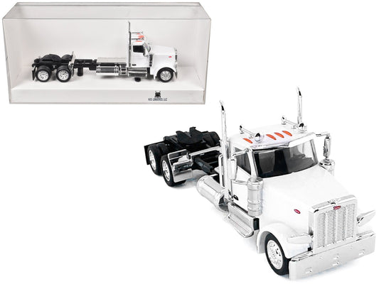 Peterbilt 589 2 - Axel Day Cab White 1/87 (HO) Plastic Model Car by HO Logistics free shipping USA - Rapid Vehicles