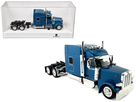 Peterbilt 589 with Stand Up Sleeper Cab Blue Metallic 1/87 (HO) Plastic Model Car by HO Logistics free shipping USA - Rapid Vehicles
