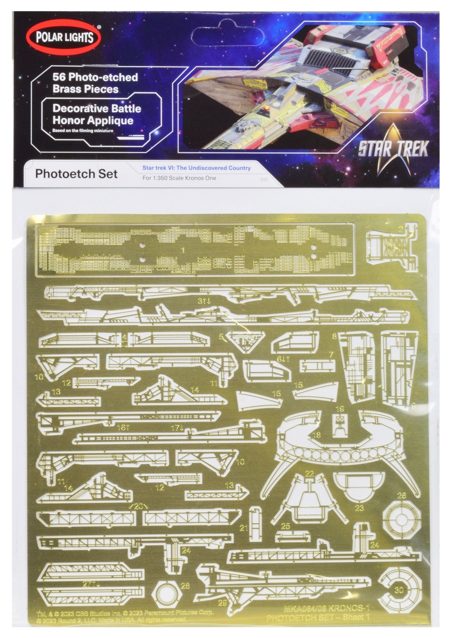 Photoetch Set for Klingon Kronos One Spaceship "Star Trek VI: The Undiscovered Country" (1991) Movie 1/350 Scale by Polar Lights free shipping USA - Rapid Vehicles