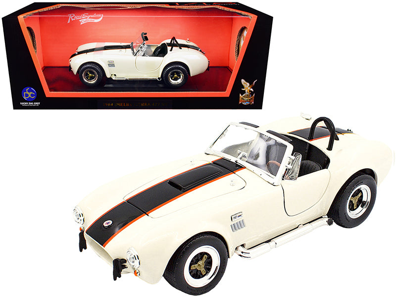 1964 Shelby Cobra 427 S/C Roadster Cream with Black and OrangeFREE SHIPPING IN US - Premium  from Rapidvehicles - Just $77.39! Shop now at Rapidvehicles