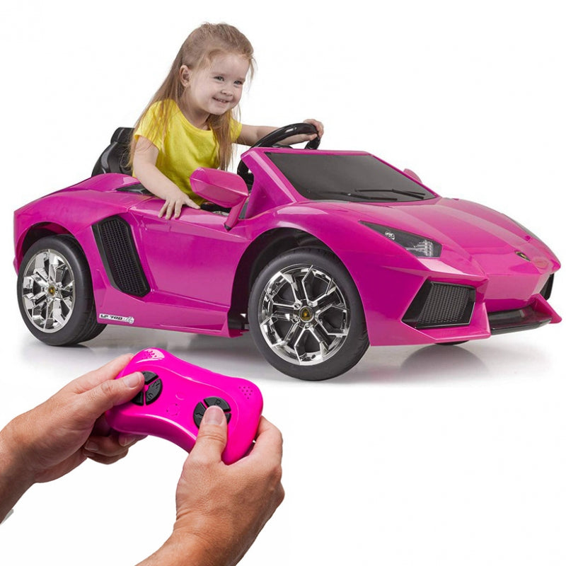 FEBER Lamborghini Aventador Pink electric car 6V 3+ - Premium  from Rapidvehicles - Just $653.39! Shop now at Rapidvehicles