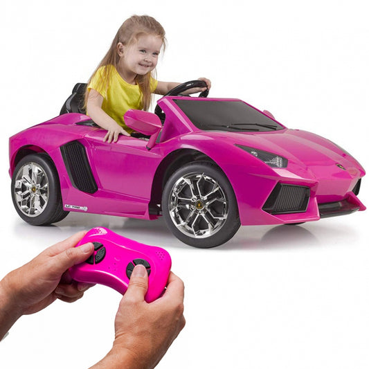 FEBER Lamborghini Aventador Pink electric car 6V 3+ - Premium  from Rapidvehicles - Just $725.99! Shop now at Rapidvehicles