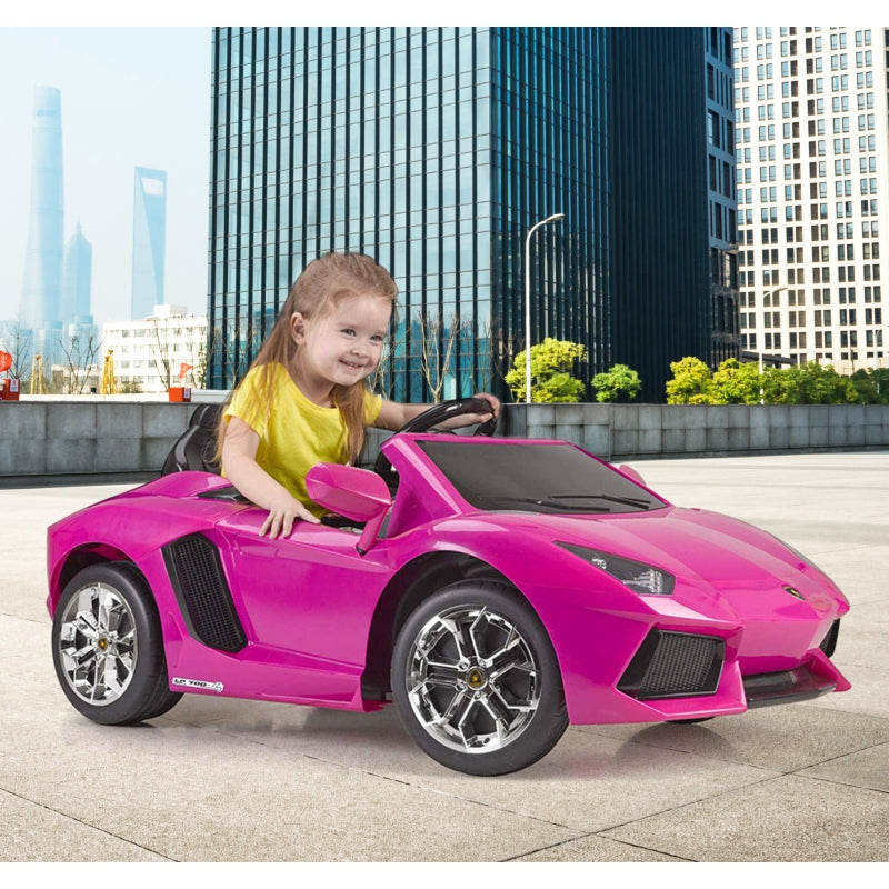 FEBER Lamborghini Aventador Pink electric car 6V 3+ - Premium  from Rapidvehicles - Just $653.39! Shop now at Rapidvehicles