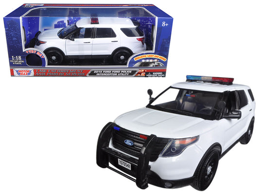 2015 Ford Police Interceptor Utility White with Flashing Light - Premium  from Rapidvehicles - Just $115.99! Shop now at Rapidvehicles