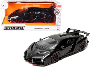 Lamborghini Veneno Matt Black "Hyper-Spec" Series 1/24 Diecast - Premium  from Rapidvehicles - Just $50.99! Shop now at Rapidvehicles