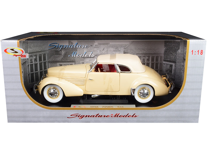 1936 Cord 810 Coupe Yellow with Cream Top and Red Interior 1/18 - Premium  from Rapidvehicles - Just $120.59! Shop now at Rapidvehicles